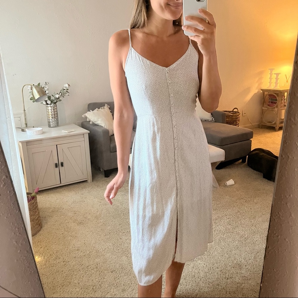 Abercrombie & Fitch - White & Black Polka Dots - Midi Dress - Size Medium